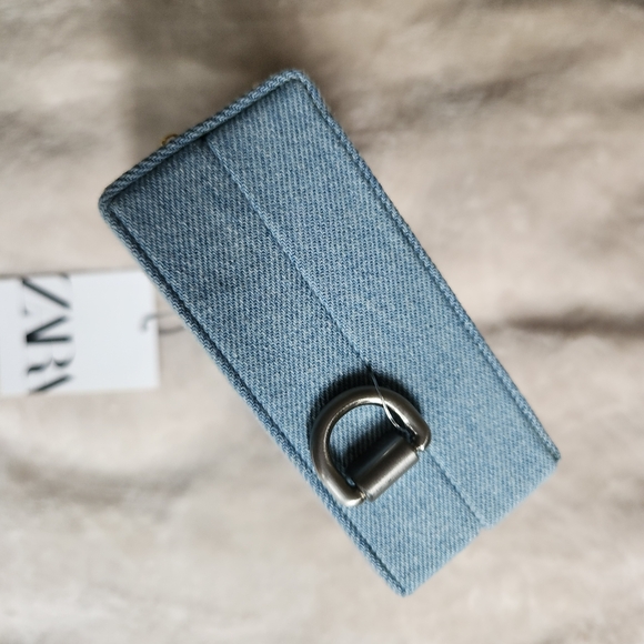 ZARA denim rectangular mini crossbody bag Denim light blue NWT! - Picture 9 of 14